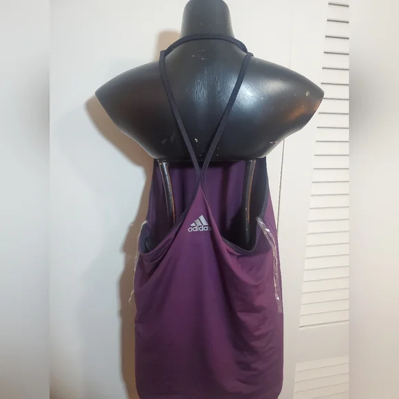 Adidas plum & black strappy tank - Picture 3 of 5